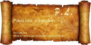 Paulisz Liander névjegykártya